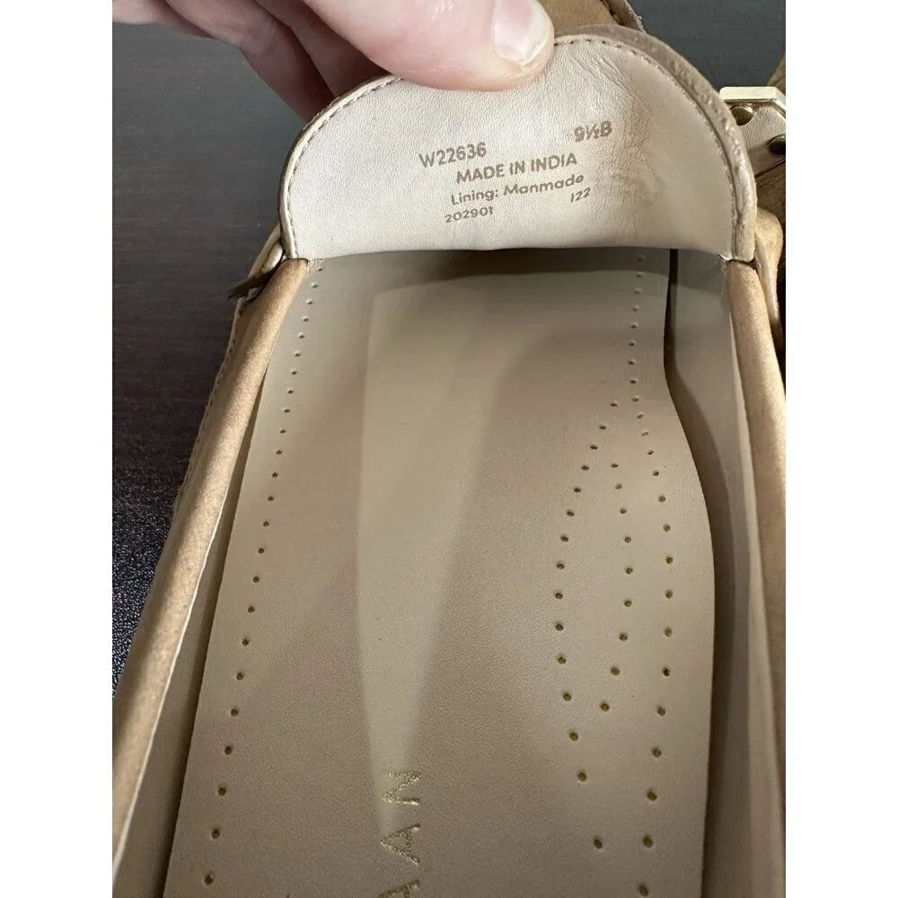 Cole Haan Evelyn Bow Driver Loafer Birch Beige Nubuck Size 9.5 Women’s